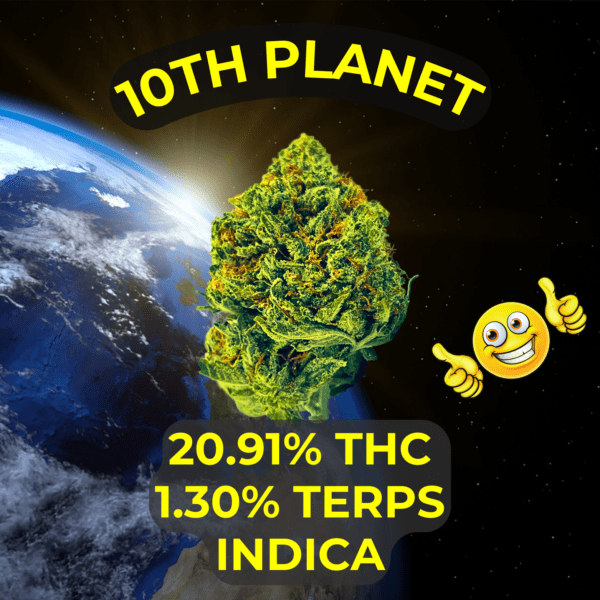 10th planet indica cannabis flower we sell at our cannabis dispensary in Oklahoma City