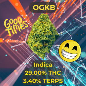 OGKG Indica Cannabis Flower that we sell in our Cannabis Dispensary in Oklahoma City