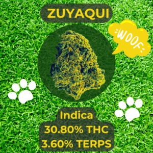 Zuyaqui Indica Cannabis Flower we sell at our cannabis dispensary in Oklahoma City