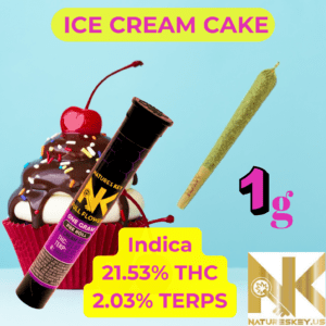 Indica pre-roll natures key ice cream cake 1gram